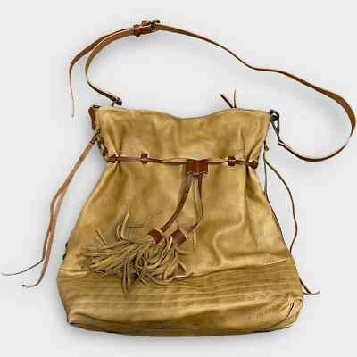 Alter'd state large boho faux leathr bag drawstring tassle closure - Image 1 of 4