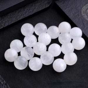 Wholesale 100pcs 16mm Natural White Crystal Stone Round Ball Shape No Hole Beads - Picture 1 of 6