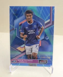 2022-23 TOPPS FINEST UEFA MALILK TILLMAN BLUE #102 Ser #145/250 RANGERS - Picture 1 of 2