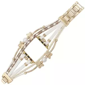 Butterfly Wrap Bracelet Watchband Compatible With Apple Watch Sparkling Rhinesto - Picture 1 of 6