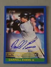 2018 Donruss Darrell Evans Blue 17/99 1984 Retro Signatures Auto #84S-DE Detroit