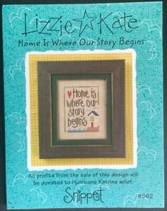 Lizzie*Kate Snippet “Home Is Where Our Story Begins #S62” pattern Free Shipping - Picture 1 of 3