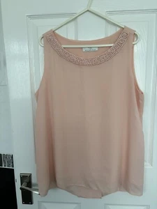 Wallis Pink Top Size 12 Petite Wrap/Cross Back Detail - Picture 1 of 5