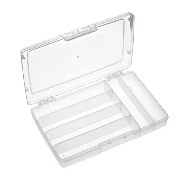 Scatola trasparente plastica 6 scomparti salvaspazio dim.24.5x16.5x4.0cm - Immagine 1 di 1