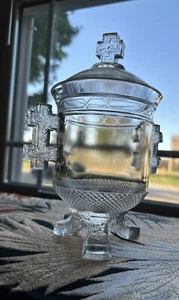 Fantastic Antique 1879 LaBelle Glass EAPG Queen Anne Bearded Man Sugar Bowl - Picture 1 of 21