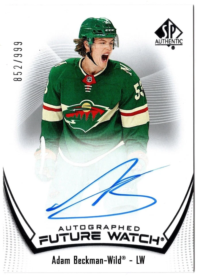 2021-22 Upper Deck SP Authentic Future Watch Auto ADAM BECKMAN 164 #/999 Wild RC - Image 1 of 1
