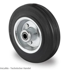 Vollgummi Rad 100 mm Ersatzrad Rolle Gummirad Transportrollen INKL. Montageset - Bild 1 von 3