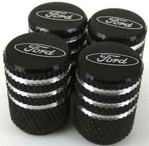 4x Ford Tire Valve Stem Caps For Car Truck Universal Fitting Black Free Shipping - Picture 1 of 8