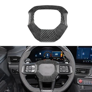 Carbon Fiber Steering Wheel Cover Trim Center For Ford Mustang 2024-2025 - Picture 1 of 8