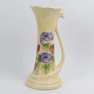 E. RADFORD ART DECO POTTERY ANEMONE PATTERN SINGLE HANDLE VASE C.1930 - Picture 1 of 4