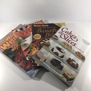 Australian Women's Weekly Cookbook x 4 Bundle Lot Cakes Biscuits Wok All Seasons - Imagen 1 de 17