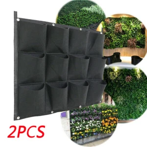24Pocket Vertical Garden Planter Wall Hanging Herbs Plant Seed Bag Home Decor AU - Picture 1 of 12