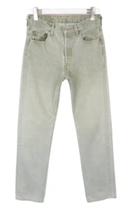 LEVI'S 501 Jeans Men's W30/~L32* Straight Fit Green Denim Button Fly Faded - Picture 1 of 14