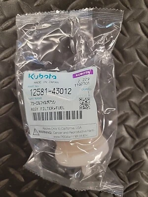 GENUINO KUBOTA 12581-43012 OEM CONJUNTO DE FILTRO DE COMBUSTIBLE EN LÍNEA NUEVO Foto 1 de 2