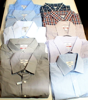 Camisas de vestir de manga larga para hombre mezcla de algodón ajuste clásico fácil cuidado con botones Foto 1 de 4