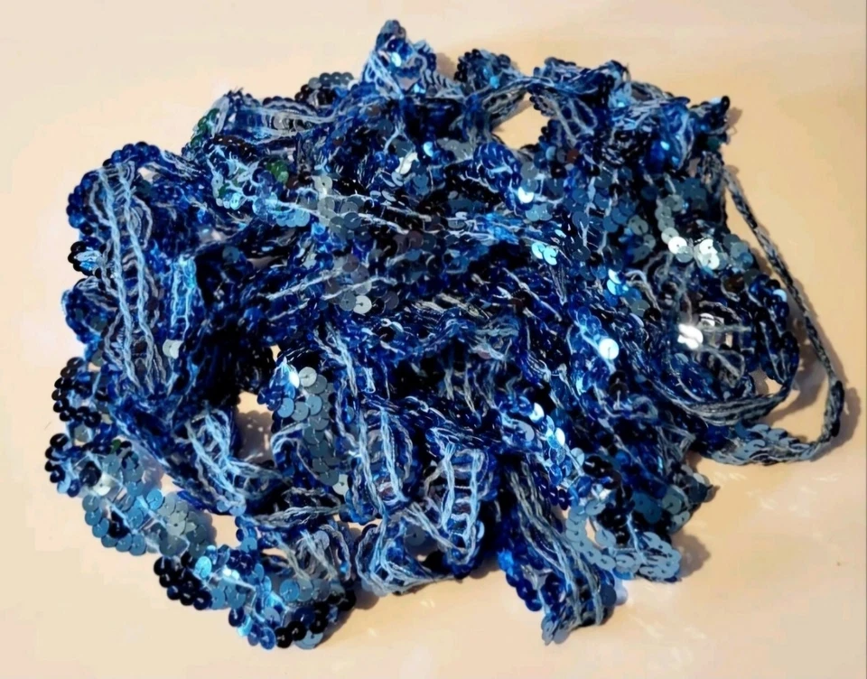 Disfraz festoneado 70+ yardas lentejuelas azul rosa púrpura baile concurso costura NUEVO Foto 1 de 4