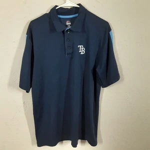 Polo Tampa Bay Rays adulto uomo L blu majestic manica corta MLB - Foto 1 di 9