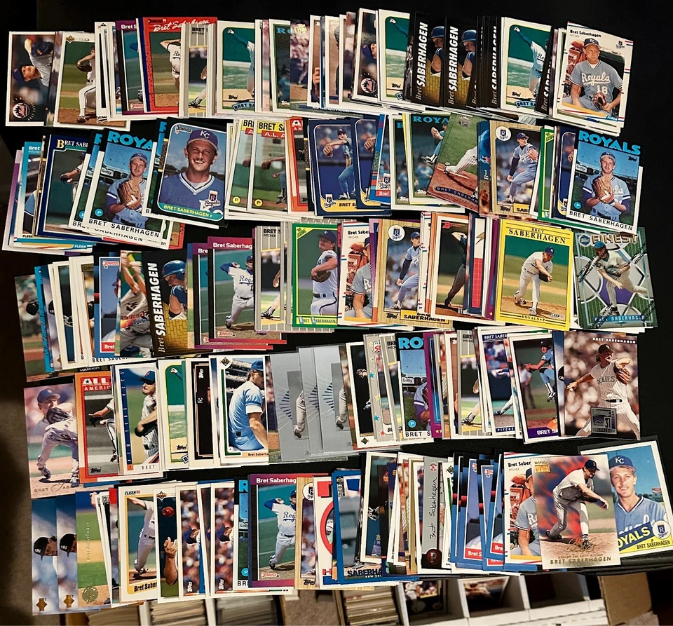 HUGE Bret Saberhagen 300+ Premium baseball Card Lot Rookie inserts 2X Cy Young - Image 1 of 1