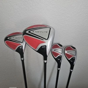 TopFlite 10.5 Driver, 3 Wood, 4H/5H-Mens Graphite Senior Flex Golf Club Bundle - Picture 1 of 7