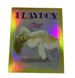 Refractor de tarjeta de cubierta de cromo Playboy 4/12 - SHANNON TWEED - JUN 1982 - R 166 - Imagen 1 de 3