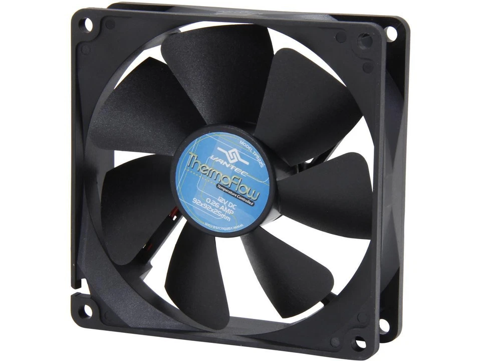 Vantec Thermoflow 92mm Double Ball BearingTemperature Controlled Case Fan - - Image 1 of 4