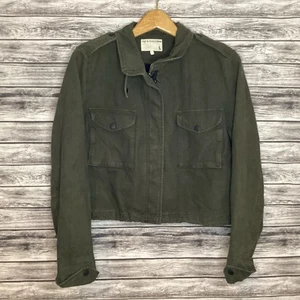 Giacca Rag & Bone donna grande verde stile militare cropped fatica jeans - Foto 1 di 9