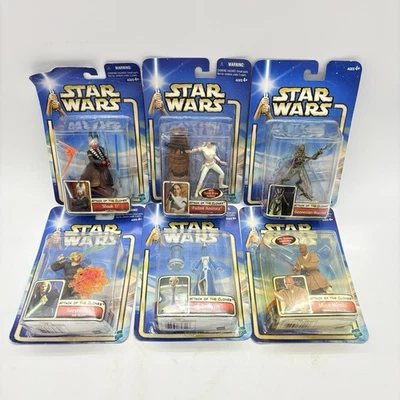 Lote de 6 figuras de acción Star Wars Attack of the Clones Taun We Mace Windu Padme Foto 1 de 4
