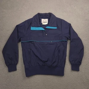 Giacca a vento Snuggler nylon donna 10 blu navy maglione acqua vintage Hong Kong - Foto 1 di 8
