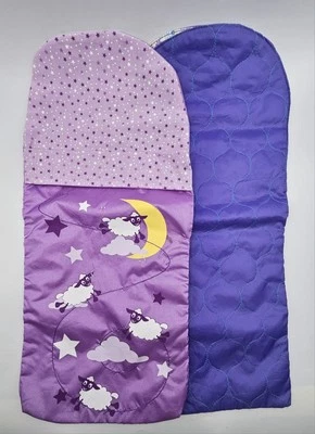 "Sacos de dormir para muñeca Our Generation Battat 18"" ~ AG púrpura con flores y pijamada" Foto 1 de 4
