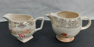 Vintage Royal China USA Creamer Sugar Pot Holder White Porcelain Set of 2 - Picture 1 of 6