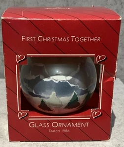 Hallmark 1986 Keepsake Ornament Our First Christmas Together Glass Ball - Picture 1 of 3