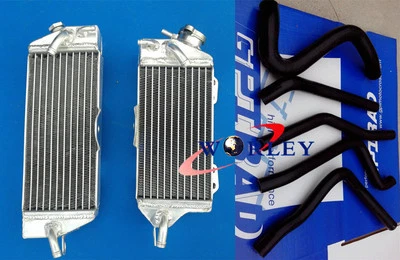 FOR KAWASAKI KX250 KX 250 1990 1991 1992 1993 90 ALUMINUM RADIATOR & BLACK hose - image 1 of 4