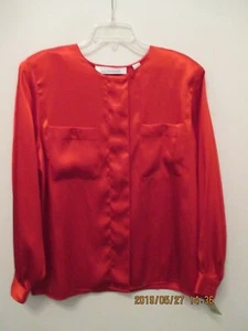 Vintage Women's Clothing size 14 Karen Scott Red Blouse/Top New with Tags - Picture 1 of 7