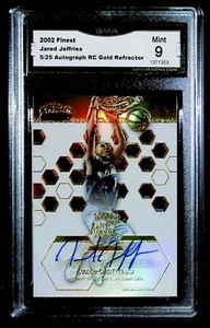 2002 Finest #107 Jared Jefferies Gold Refractor Auto RC 05/25 GMA 9 - Picture 1 of 2