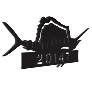 Marlin Adressnummernschild | Türhänger | Postnummernschild | Geschenk für New Hou - Bild 1 von 7