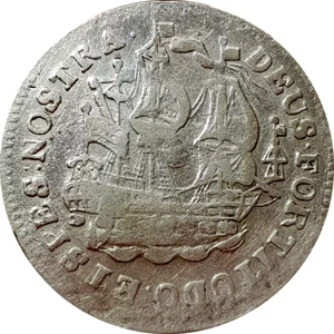 Netherlands - West Friesland 6 Stuivers 1755 Stuiver Galleon Ship Silver Rare - Picture 1 of 9