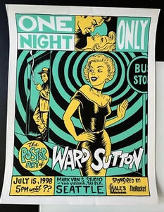 2 Posters for Ward Sutton Art Exhibitions 98' & 99' Seattle & Austin RARE - Picture 1 of 2