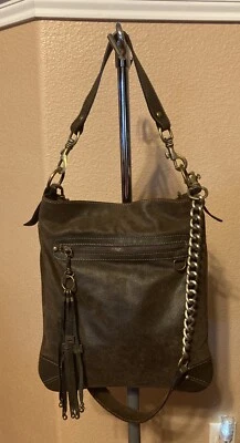 ÚNICO DE COLECCIÓN GIANNI CHIARINI Cuero Marrón Oscuro Bandolera Bolso Cartera ITALIA Foto 1 de 4