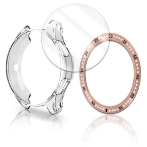 3in1 9H Screen Protector TPU Case Ring Cover for Samsung Galaxy Watch 42mm R810N - Photo 1 sur 1