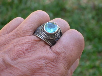 United States Marine Military March Aqua 316 Stainless Steel Men Ring Size 7-14 - Image 1 of 4