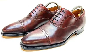 Herren Magnanni Neiman Marcus Burgunderrot Leder Kappe Zehe Oxford Elegant Schuhe Größe 10M - Bild 1 von 11