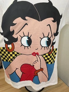 Vintage 1993 Betty Boop T-Shirt Einzelstich hergestellt in den USA Hanes weiß groß - Bild 1 von 8