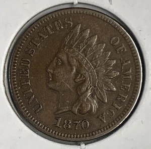 1870 Indian Head Cent, AU (6792) - Picture 1 of 2