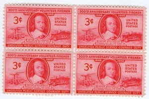Scott #971 Peter Suyvesant Fire Engines (Fire Truck) Block of 4 Stamps - MNH - Picture 1 of 2