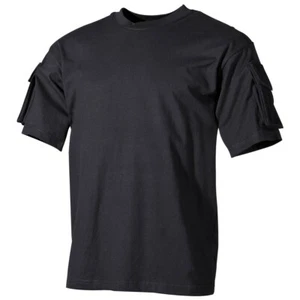 MFH Knit Shirt Men's Military US With Pockets About Sleeves Black - Picture 1 of 4