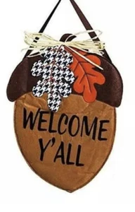 Welcome Y’All Eichel Tür Wandbehang Blätter Herbst Deko Filz Herbst - Bild 1 von 6