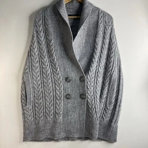 Portmans Womens Grey Knit Sleeveless Cardigan Size Small Stretchy Oversized - Picture 1 of 10