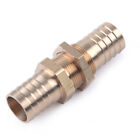 2pcs 16mm Brass Bulkhead Fitting Barb Pipe Tube Straight Connector