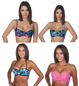 Panache & Cleo Printed Patterned Underwire Swimsuit Swim Bikini Tops Swimwear - Picture 1 of 32