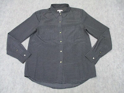 Camisa Juicy Couture Mujer Pequeña Negra Blanca Lunares Abotonada Informal Foto 1 de 4